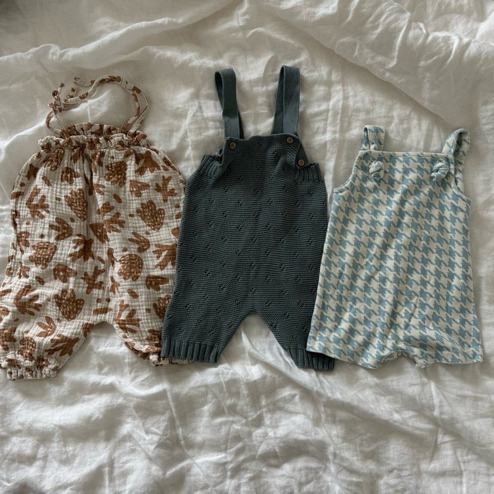Baby romper overall set: Rylee+Cru, Zara Baby, Kate Quinn